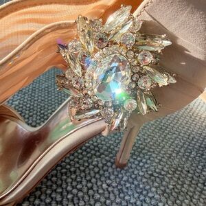 Badgley Mischka Champagne Satin Heels